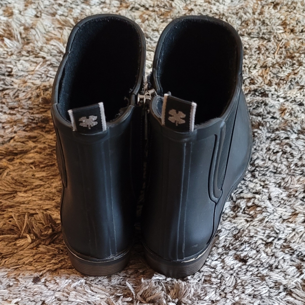 Lucky Brand Baselh2o Black Rubber Ankle Rain Boots 8 - Picture 7 of 10